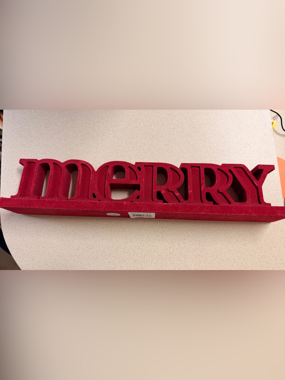 Kohl's Red Velvet 'Merry' Wall Word Decor